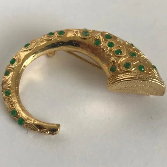 Vintage DeNicola Estruscan Ram's Horn Brooch - Picture 5 of 8